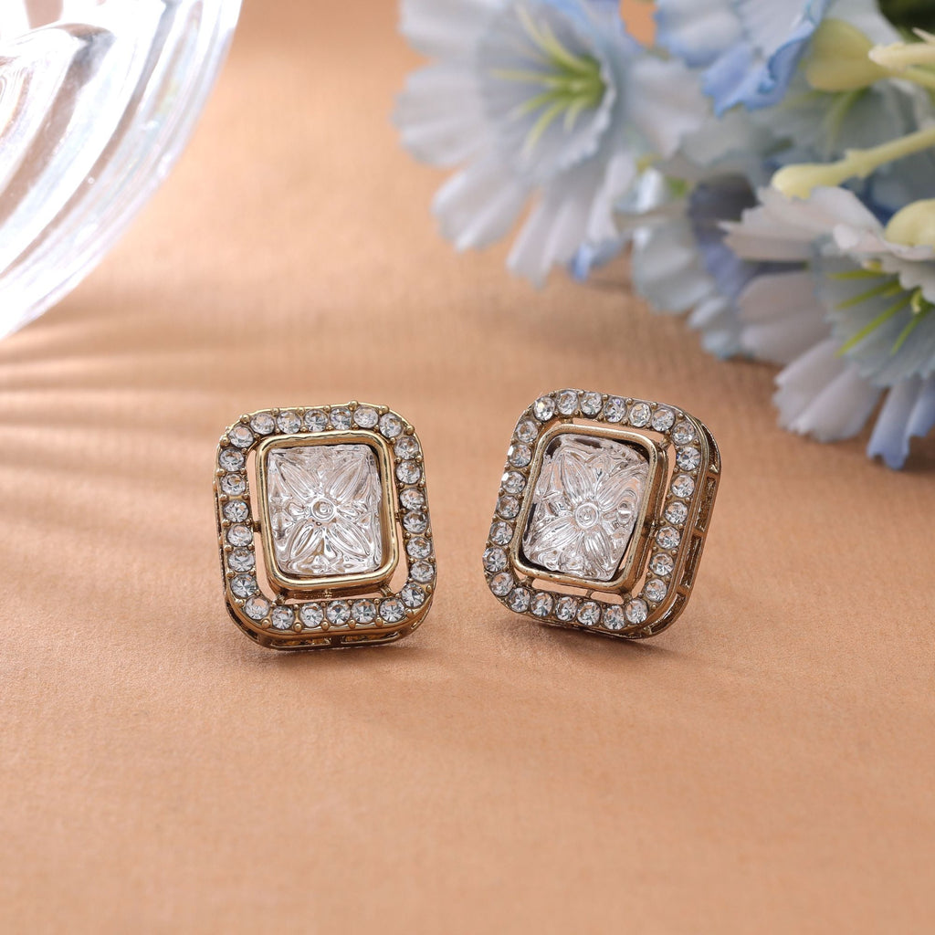 White Color Kundan Earrings Combo 3 Pair