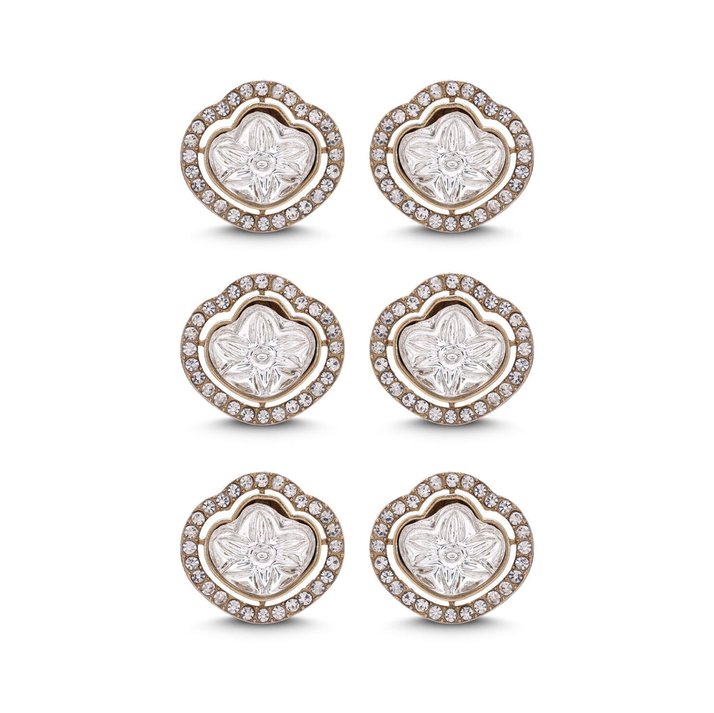 White Color Designer Kundan Earrings Combo 3 Pair