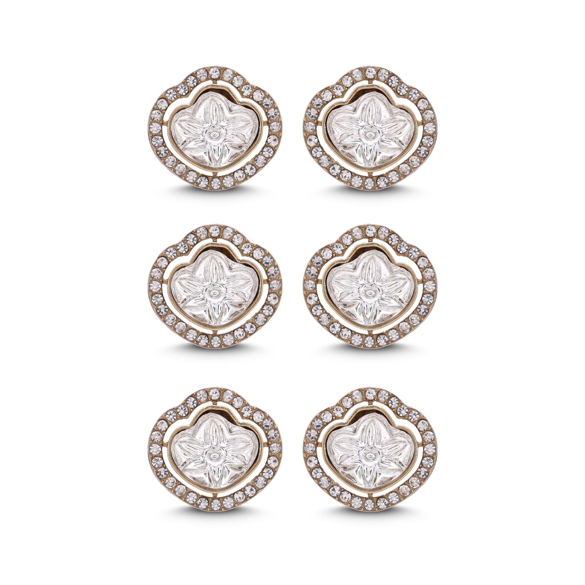 White Color Designer Kundan Earrings Combo 3 Pair