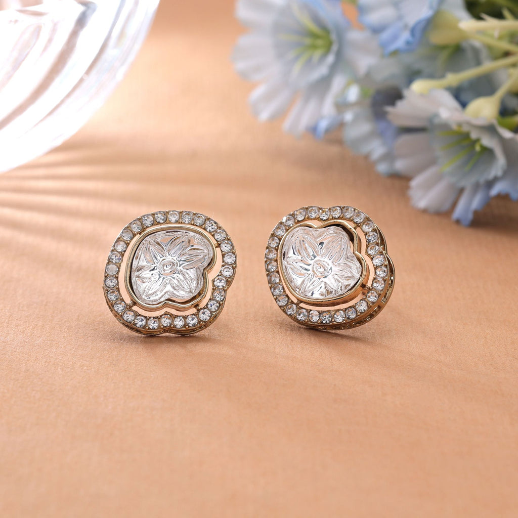 White Color Designer Kundan Earrings Combo 3 Pair