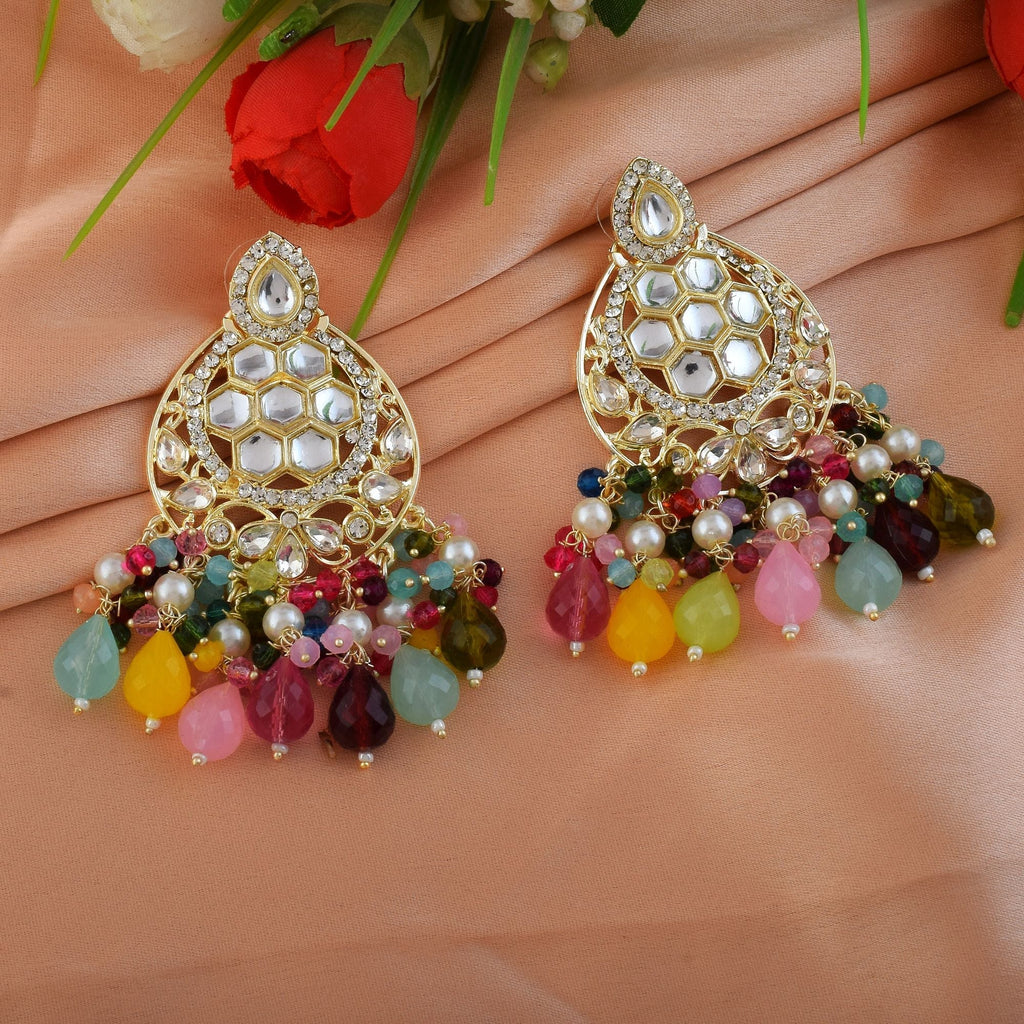 Multi Color Kundan Earrings