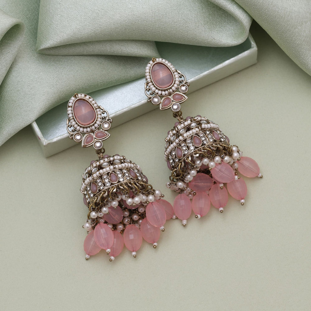 Pink Color Kundan Earrings – Feminine Design