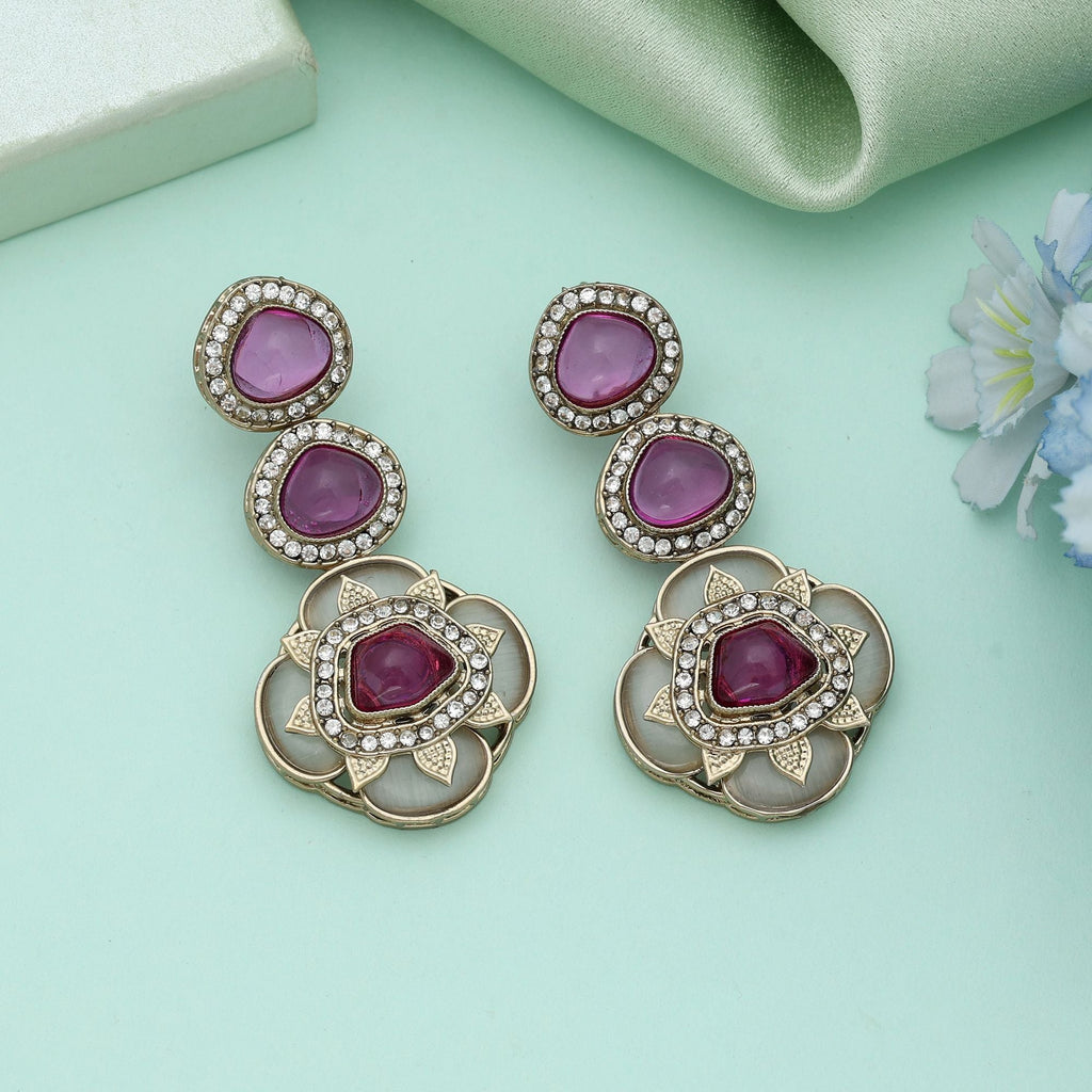 Rani Color Kundan Earrings Bold Traditional Wedding Jewelry