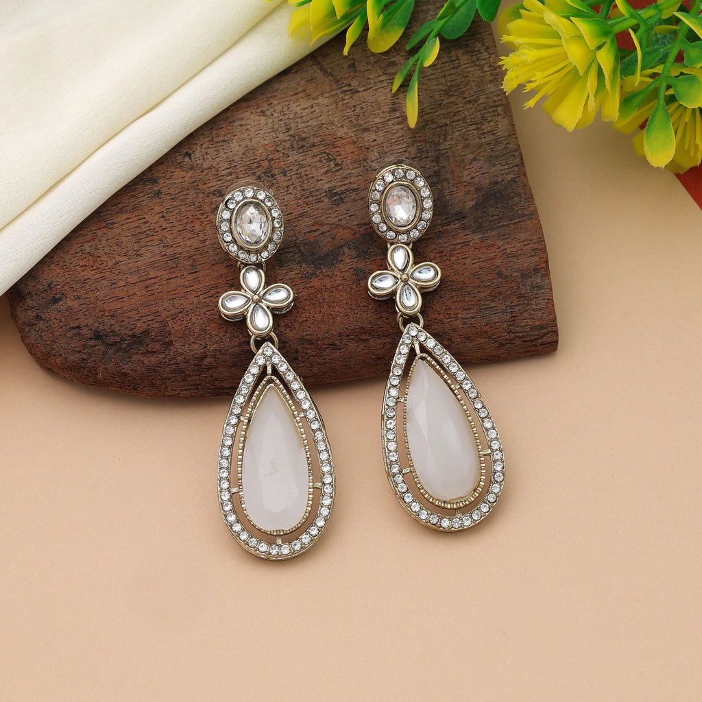 White Kundan Earrings - Wedding Special