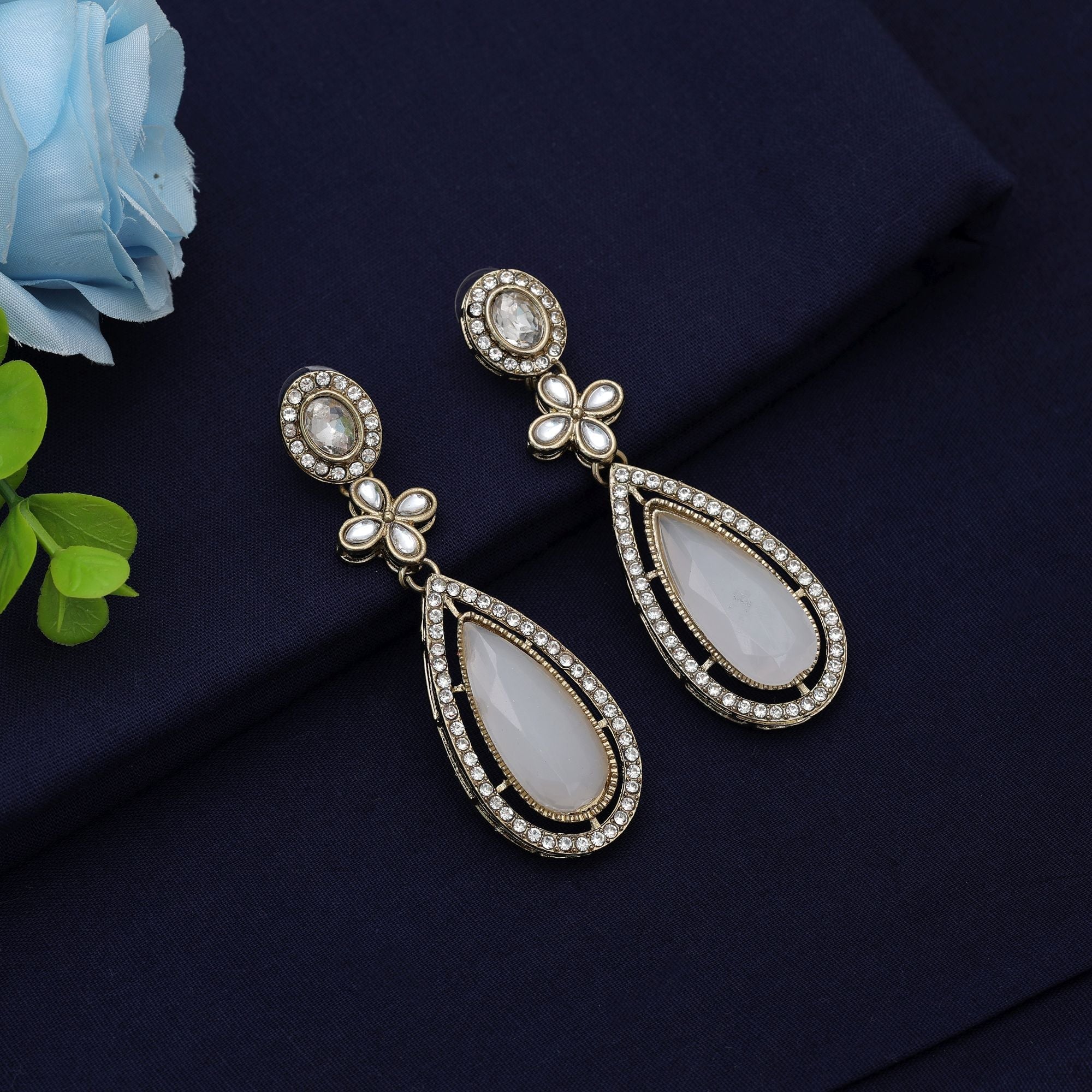 White Kundan Earrings - Wedding Special
