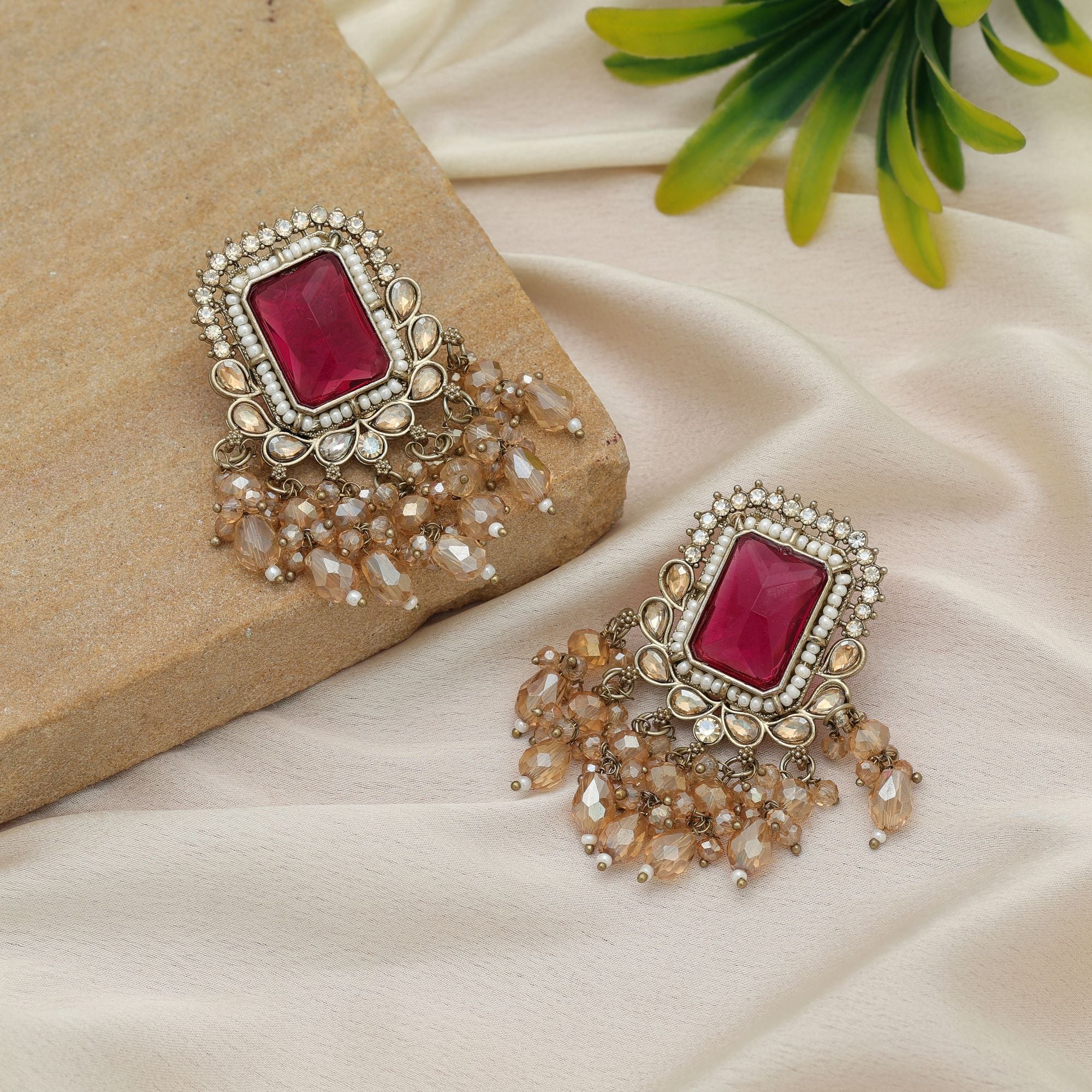 Rani Kundan Earrings - Wedding Party