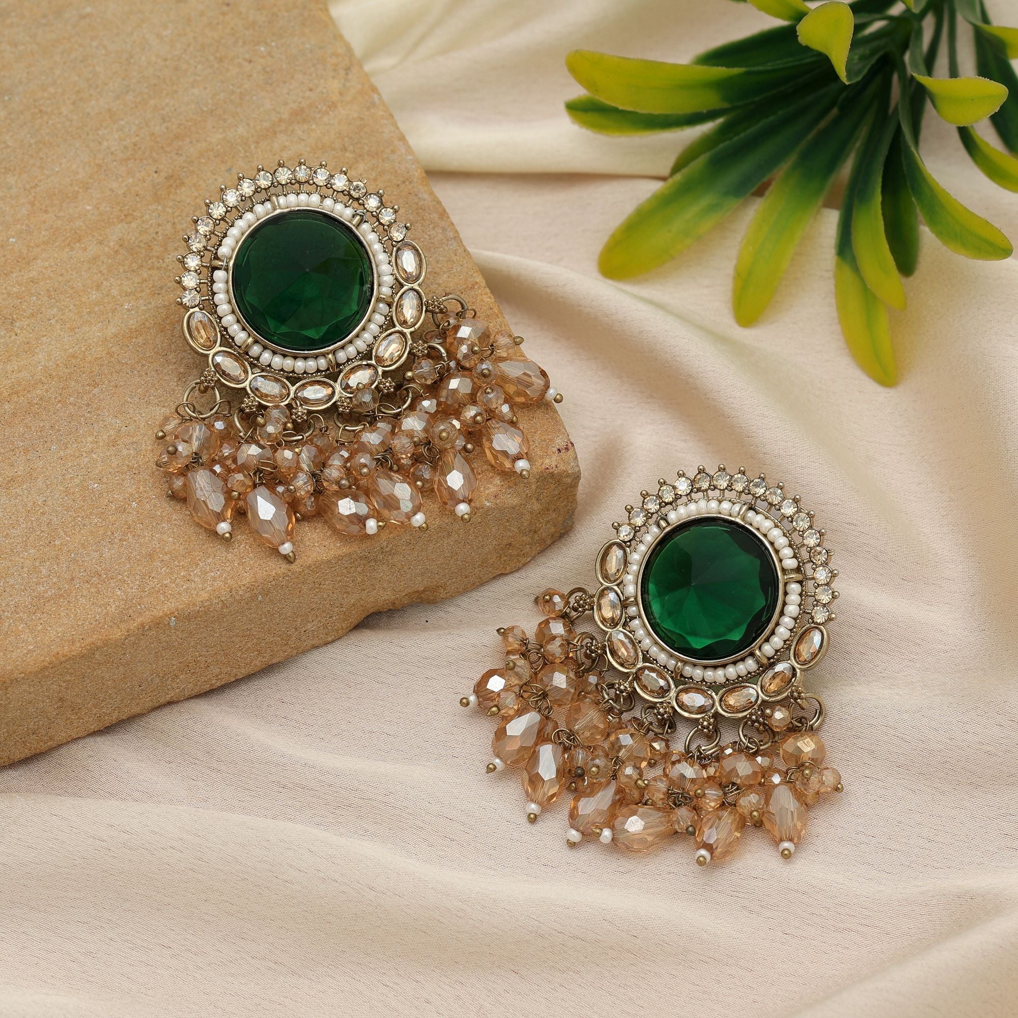 Green Kundan Earrings - Celebration Looks