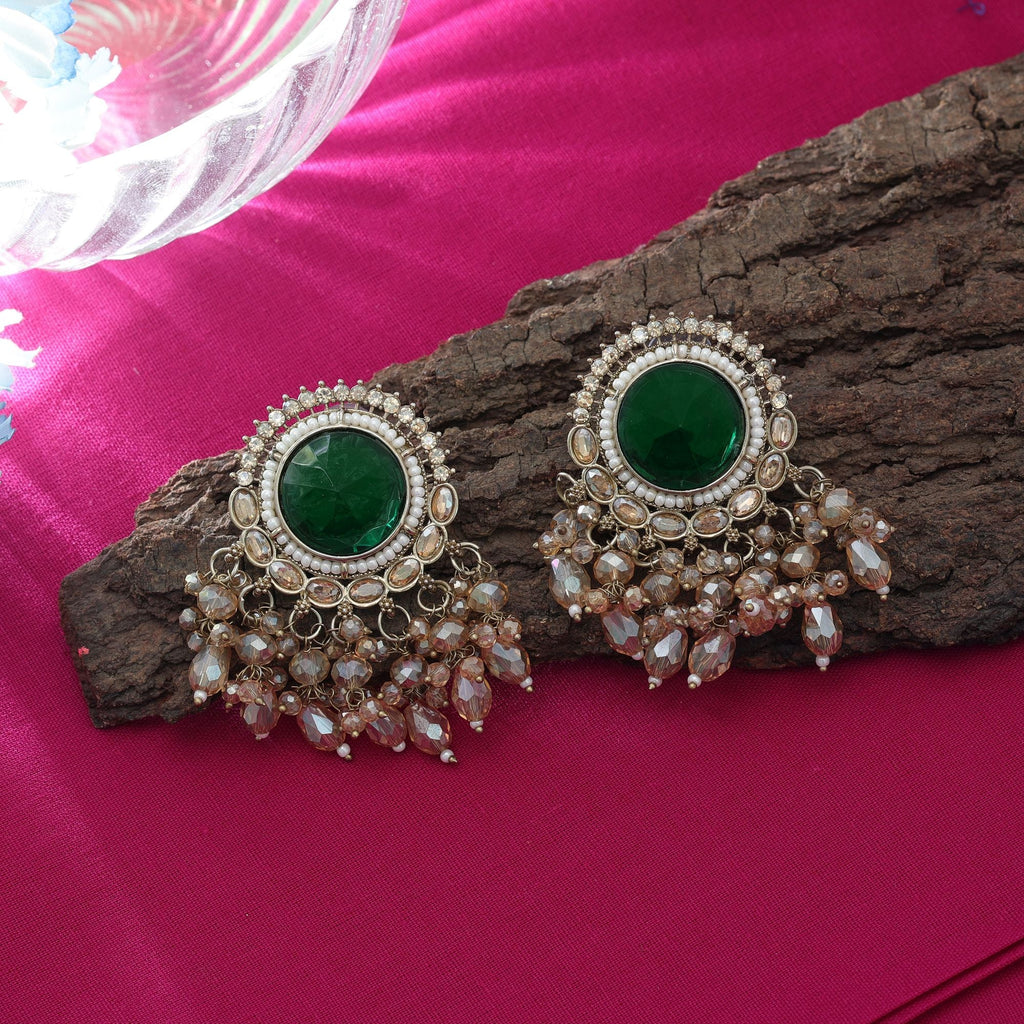 Green Kundan Earrings - Celebration Looks