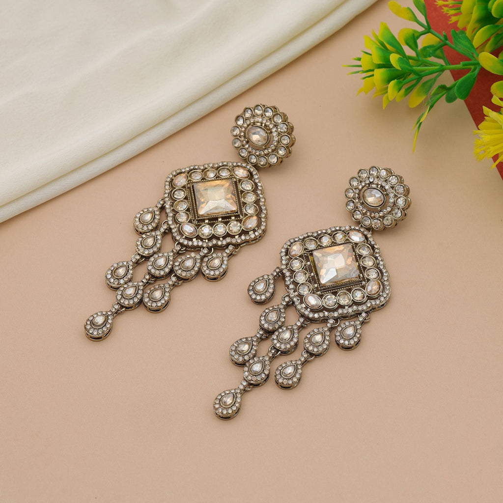 Gold Kundan Earrings - Festive Wear