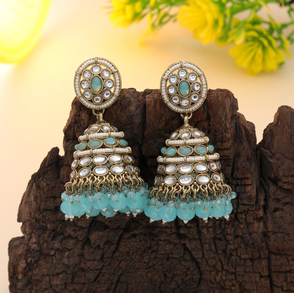 Firozi Kundan Earrings - Daily Looks