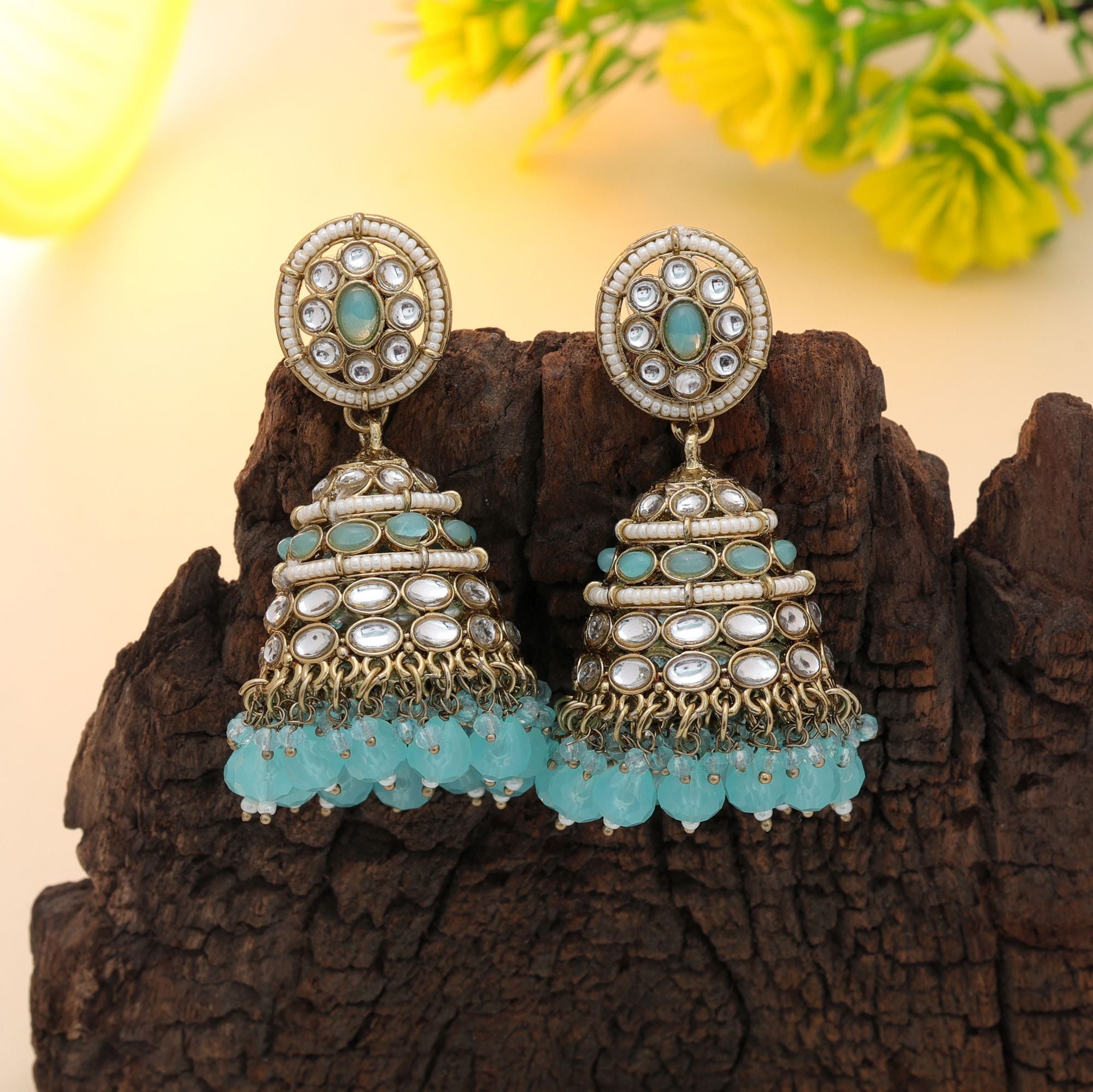 Firozi Kundan Earrings - Daily Looks
