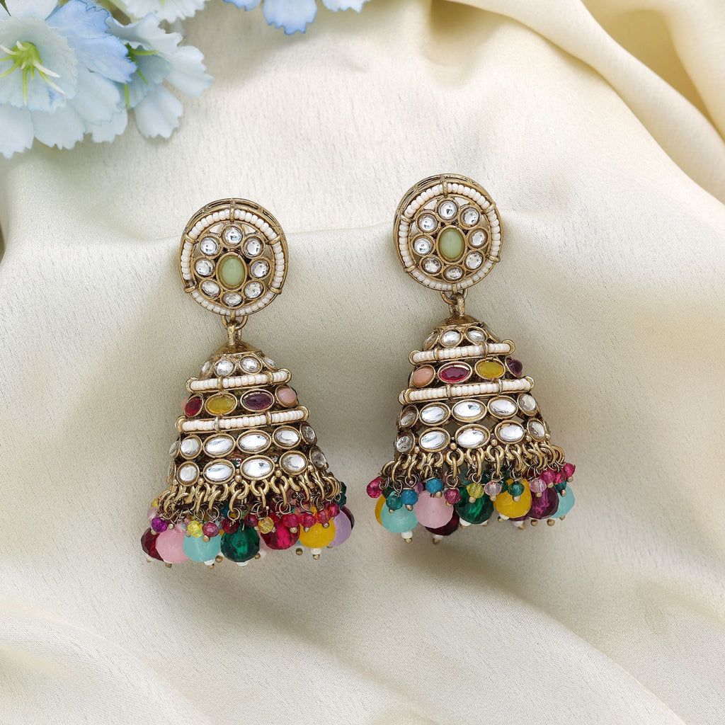Multi-Color Kundan Earrings - Wedding