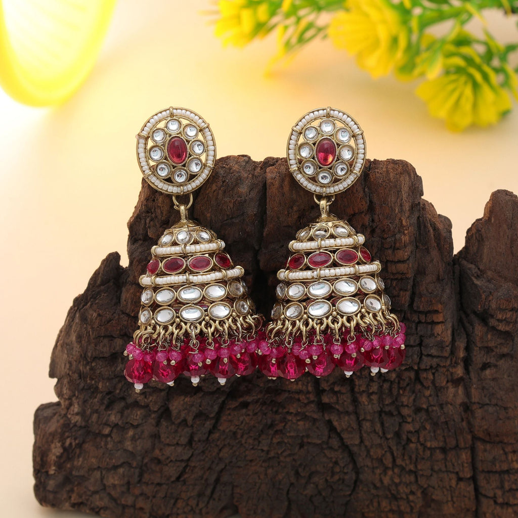 Rani Kundan Earrings - Premium Party