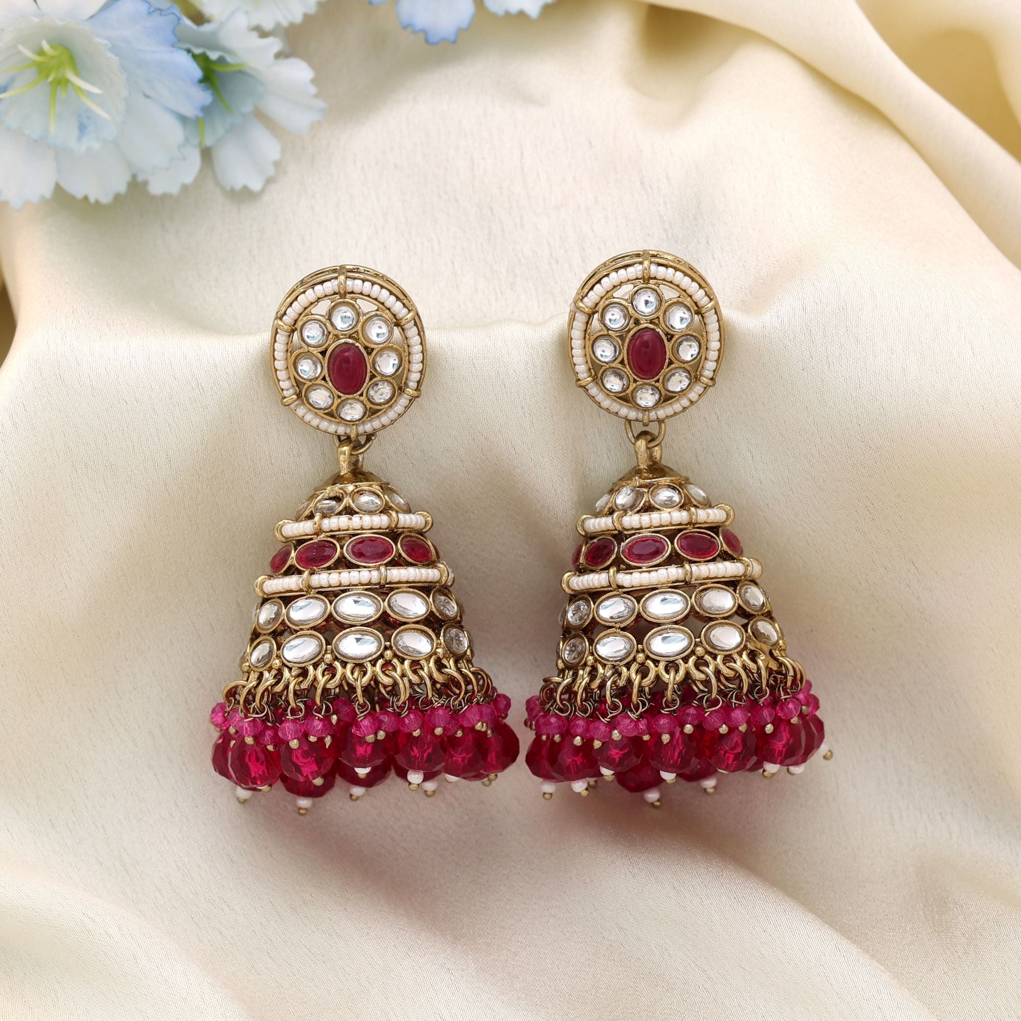 Rani Kundan Earrings - Premium Party