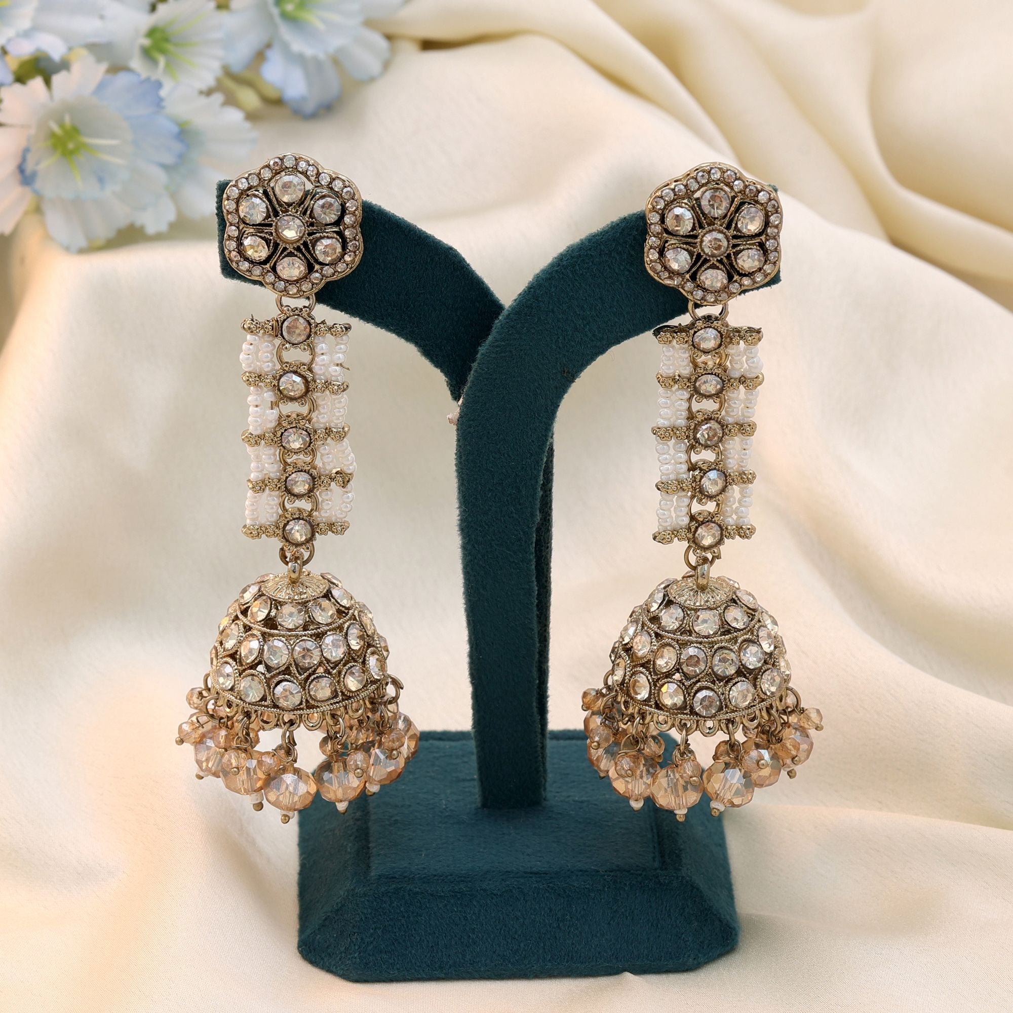 Gold Kundan Earrings - Wedding Celebration