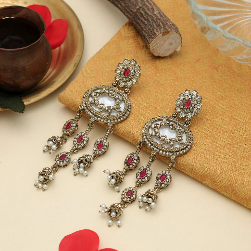 Stunning Rani Kundan Earrings