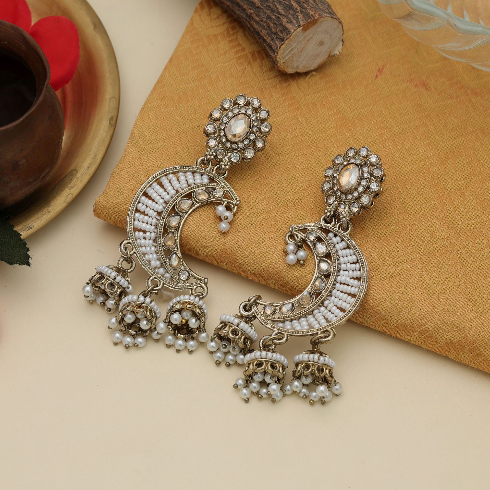 Designer Gold Kundan Earrings