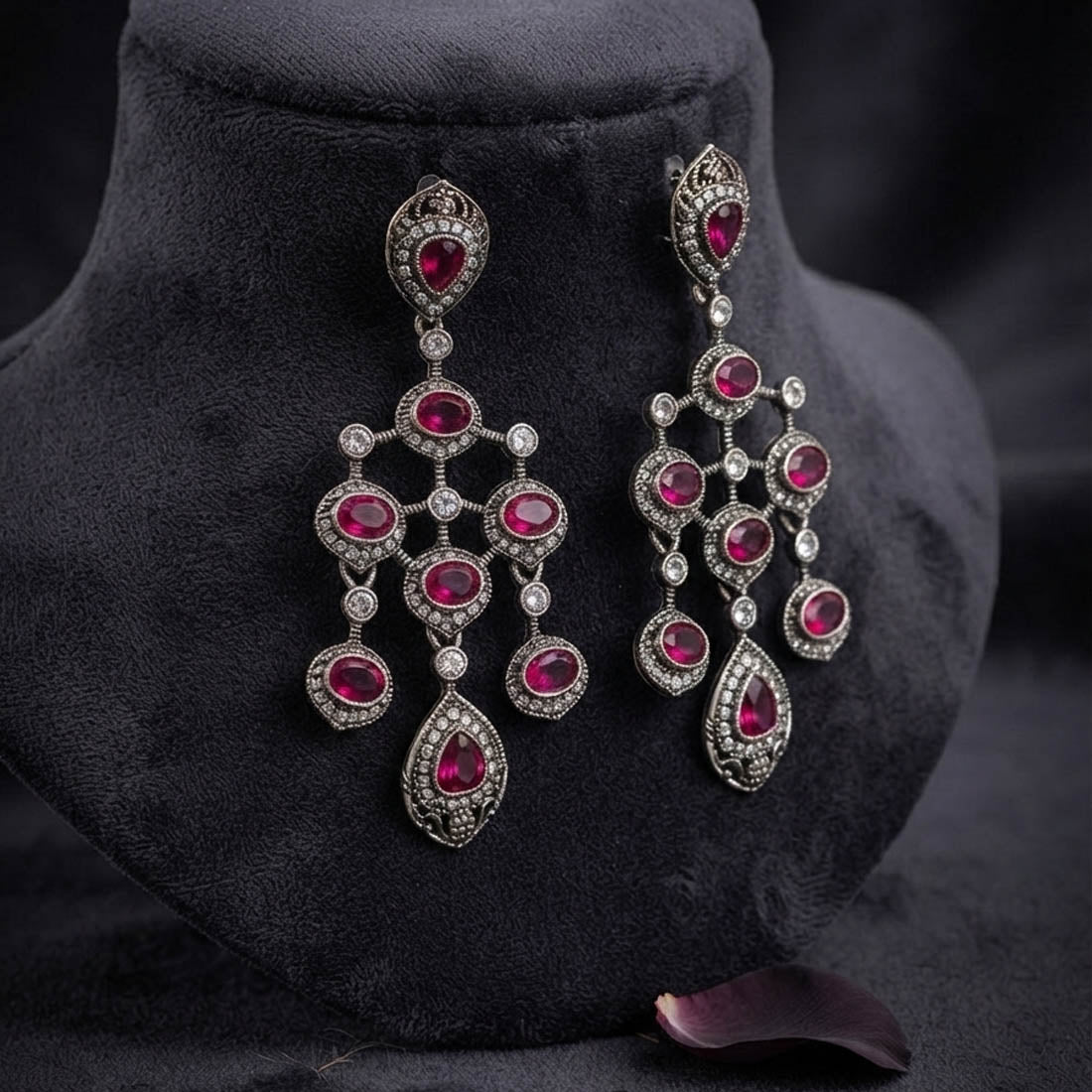 Pink Color Kundan Earrings with Stylish Ethnic Appeal