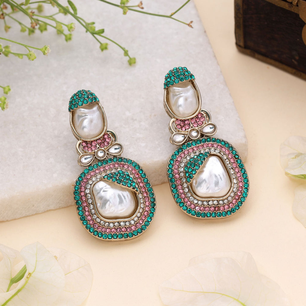 Multi Color Turkish Kundan Traditional Earrings For Women