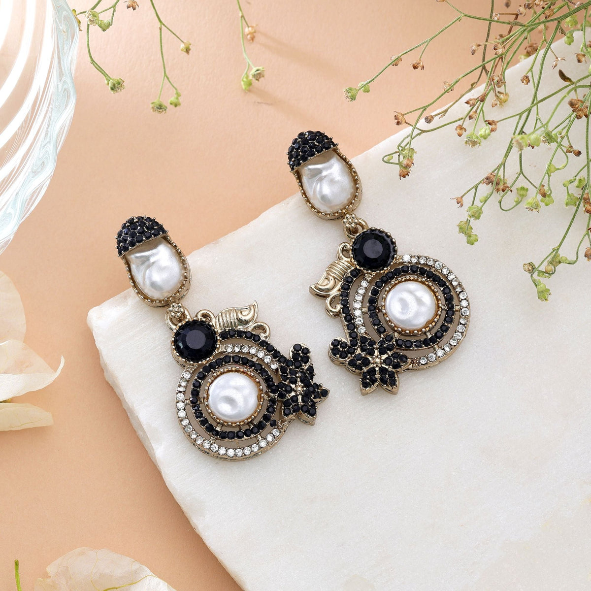 Green Color Turkish Kundan Traditional Earrings For Women