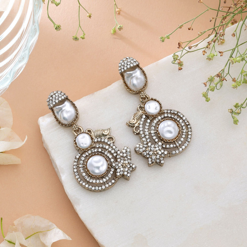 Pink Color Turkish Kundan Traditional Earrings For Women