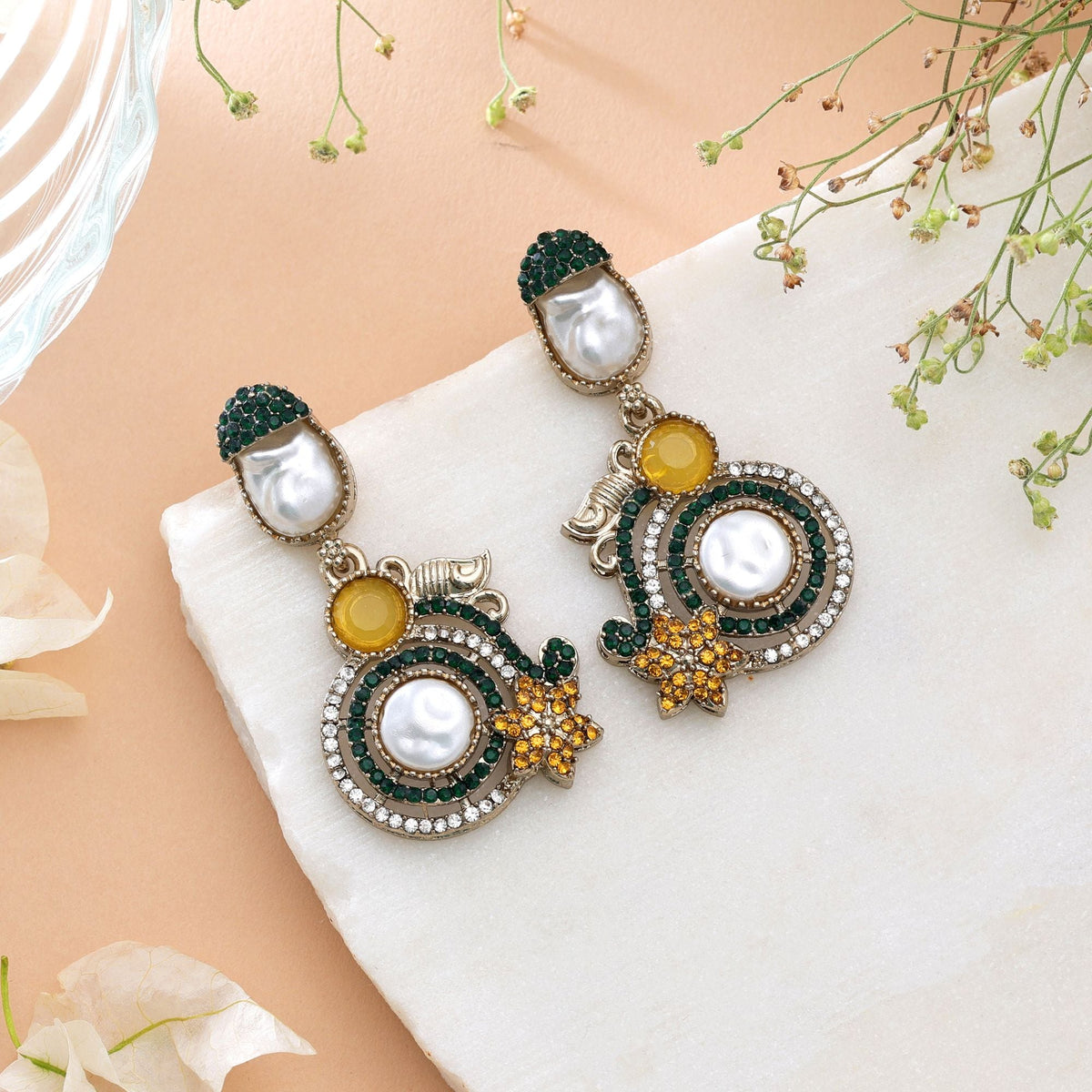 Multi Color Turkish Kundan Traditional Earrings For Women
