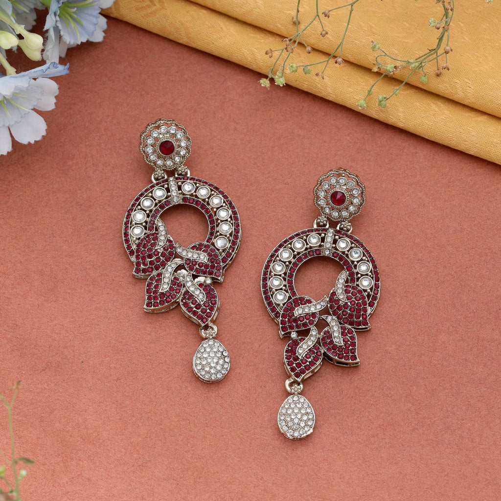 Black Color Turkish Kundan Earrings For Women