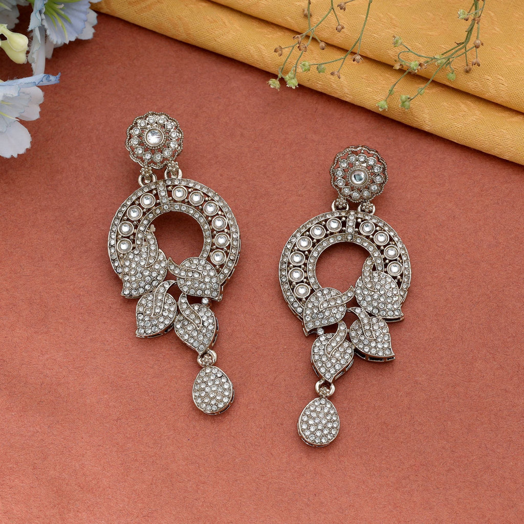 Green Color Turkish Kundan Bridal Earrings For Women