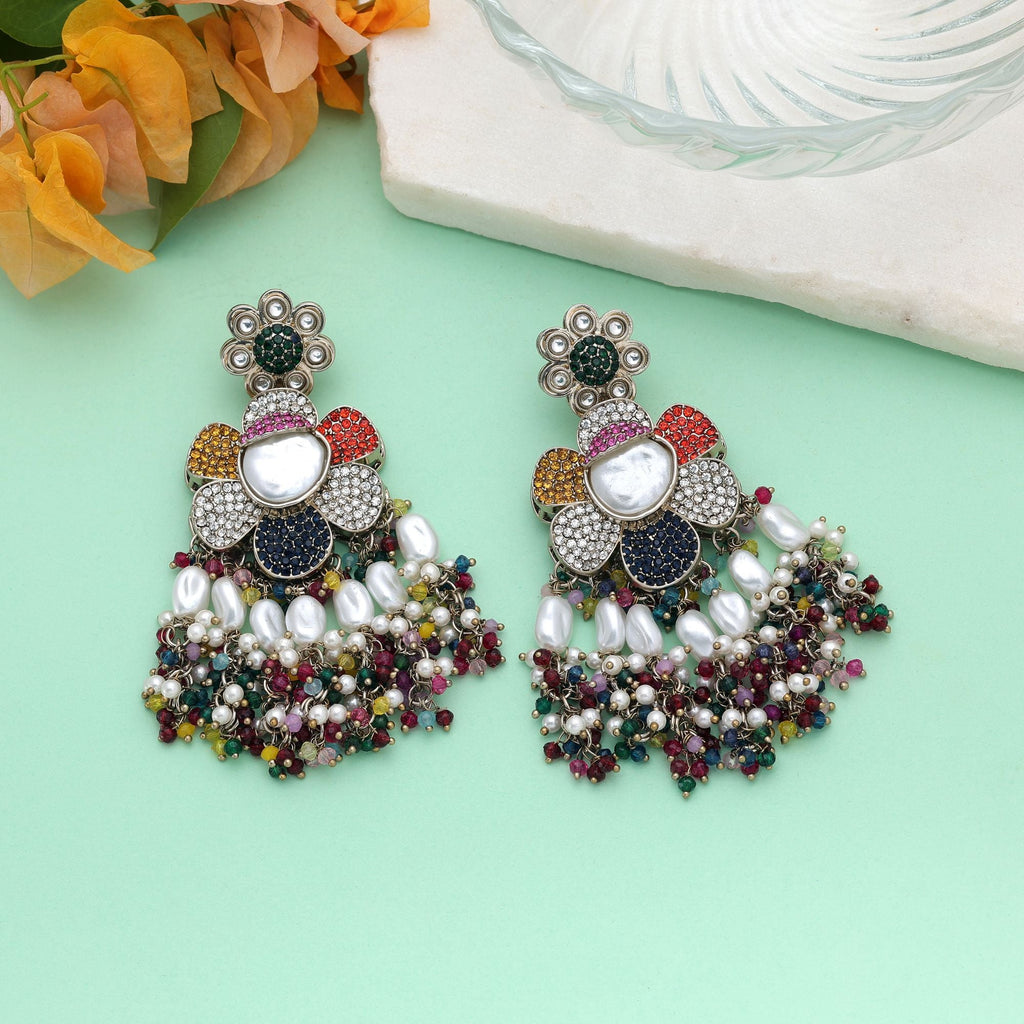 Multi Color Turkish Kundan Traditional Earrings For Women