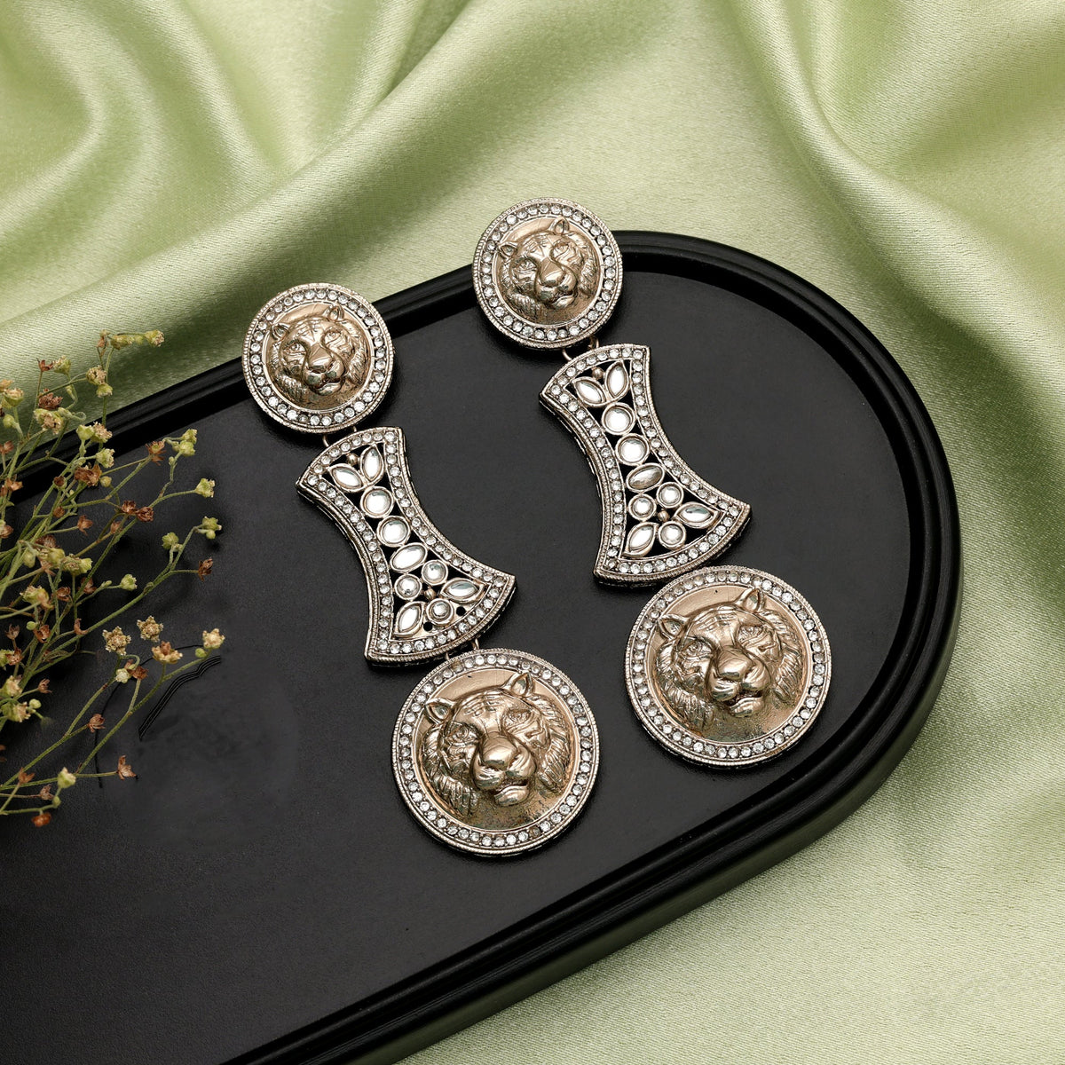 Classic Pure White Color Kundan Drop Earrings For Traditional Women Wear