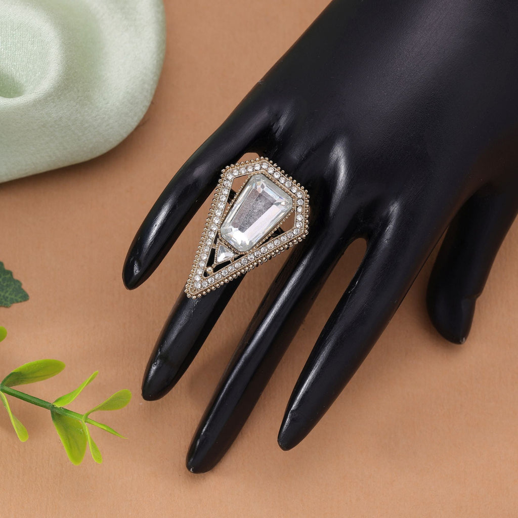 Traditional Designer White Color Kundan Ring For Women