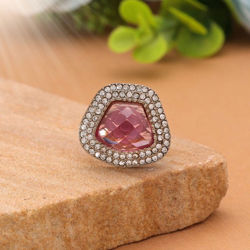 Traditional Designer Purple Color Kundan Ring For Women