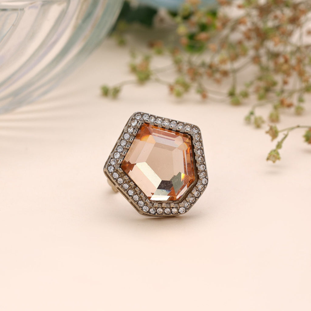 Peach Color Elegant Designer Stone Women's Ring