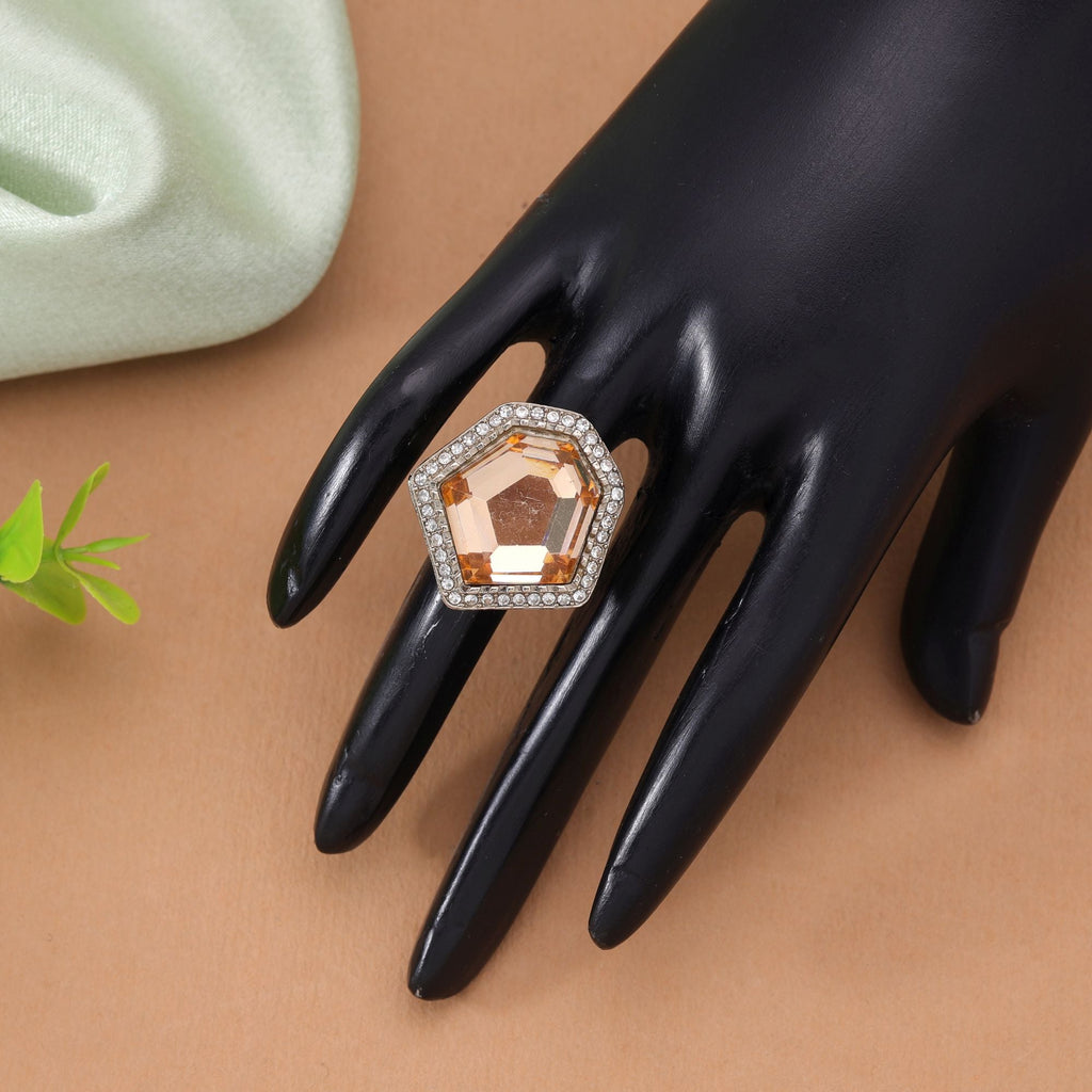 Peach Color Elegant Designer Stone Women's Ring