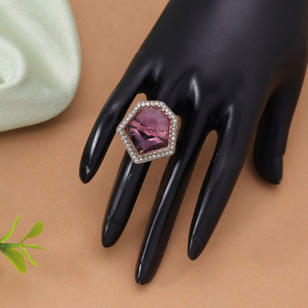 Purple Color Sparkling Stone Women's Ring