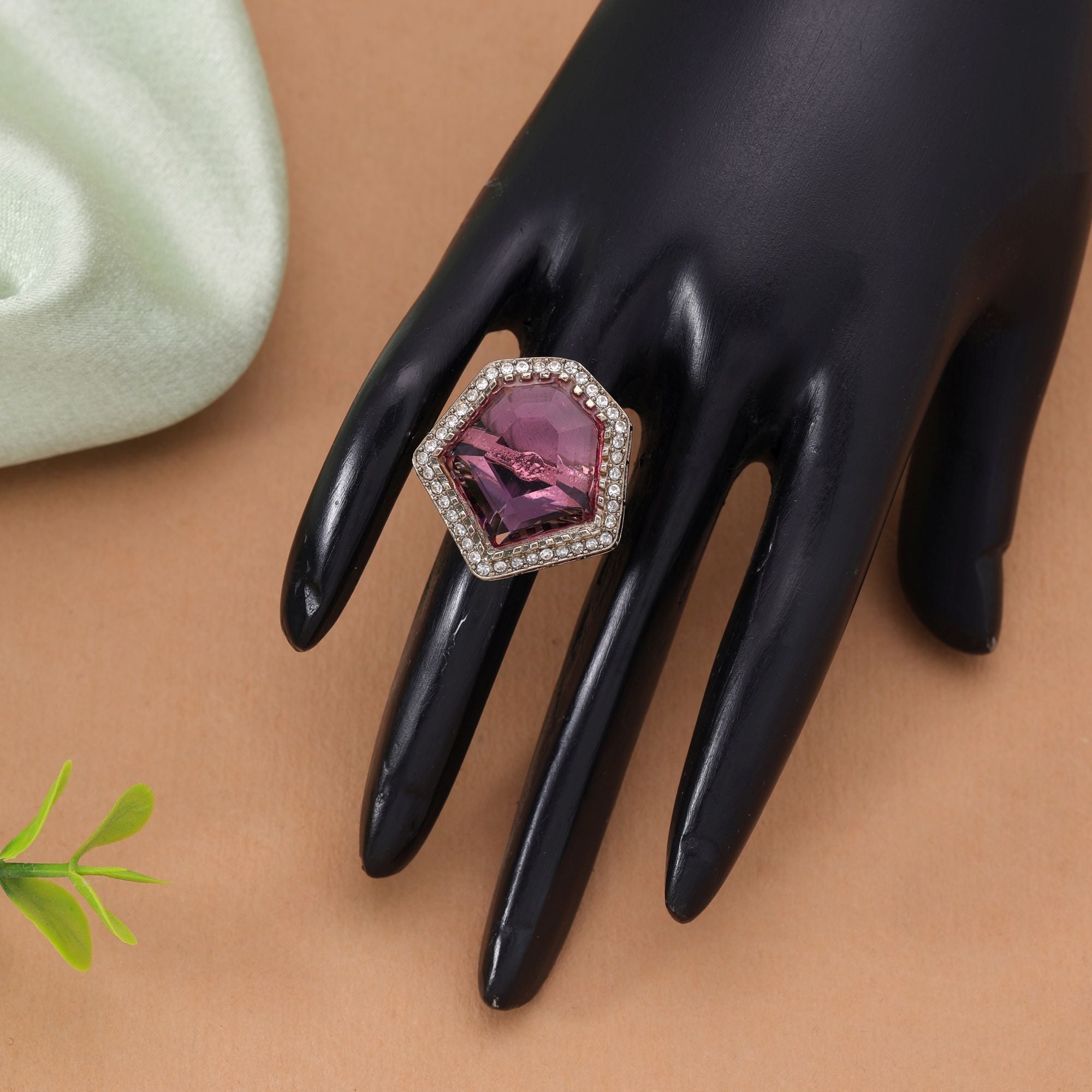 Purple Color Sparkling Stone Women's Ring