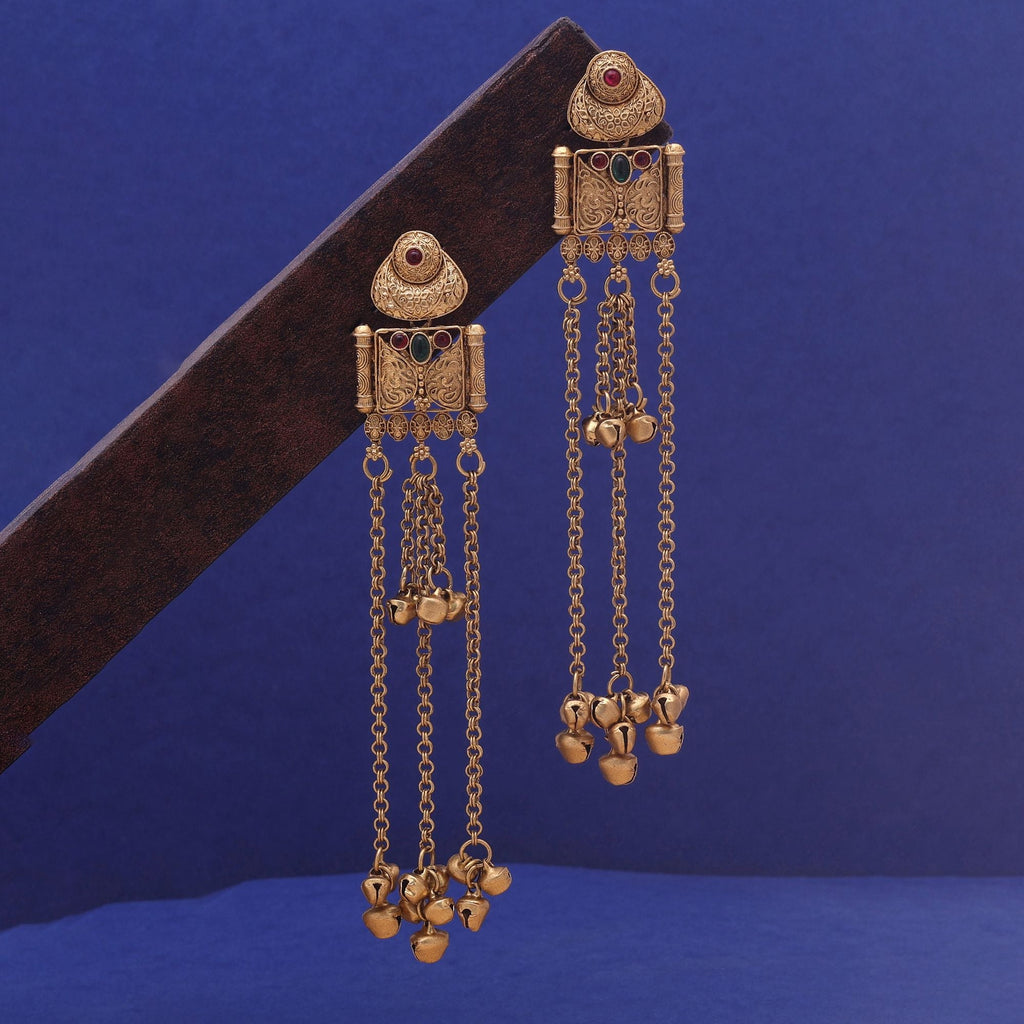 Rani & Green Color Handmade Kasmiri Earrings