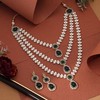 Traditional Green Color Kundan Necklace Set With Antique Touch Perfect For Special Events