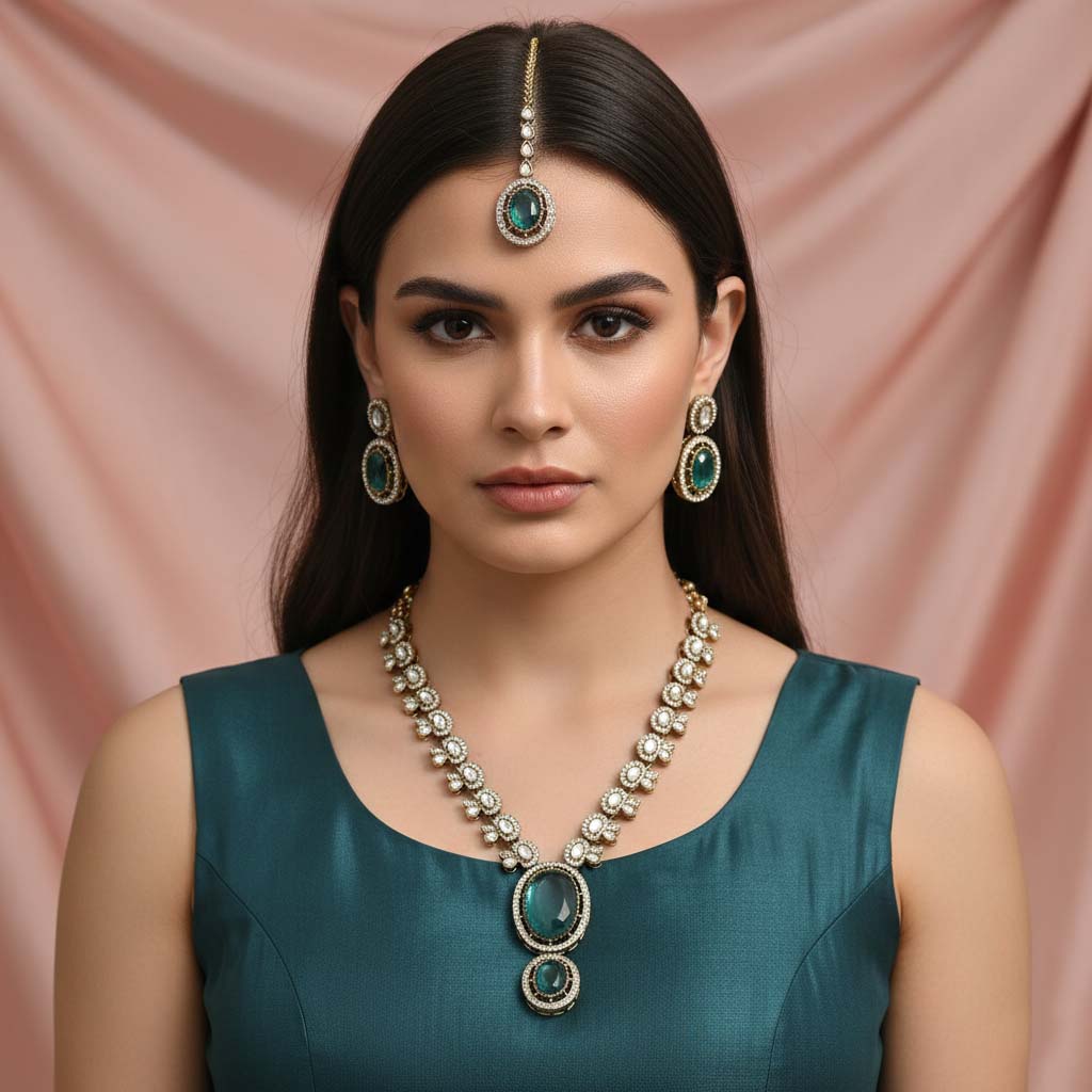 Fresh Light Green Color Kundan Necklace Set Ideal For Graceful And Refreshing Ethnic Looks