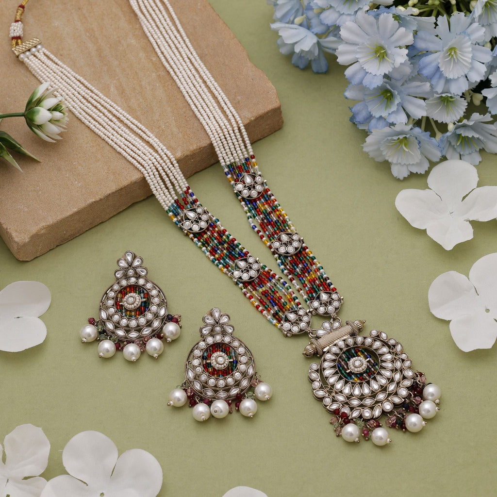 Multicolor Wedding Kundan Necklace Set