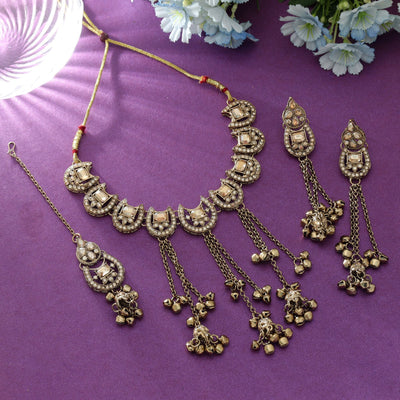Gold Color Kundan Necklace Set