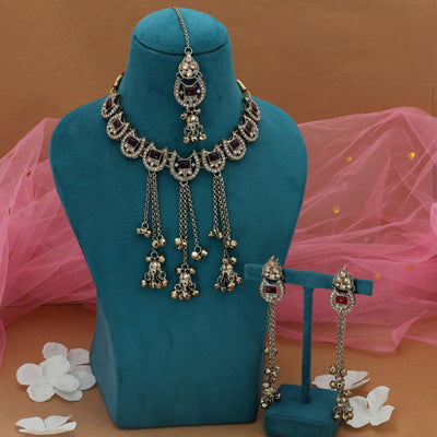 Red Color Kundan Necklace Set