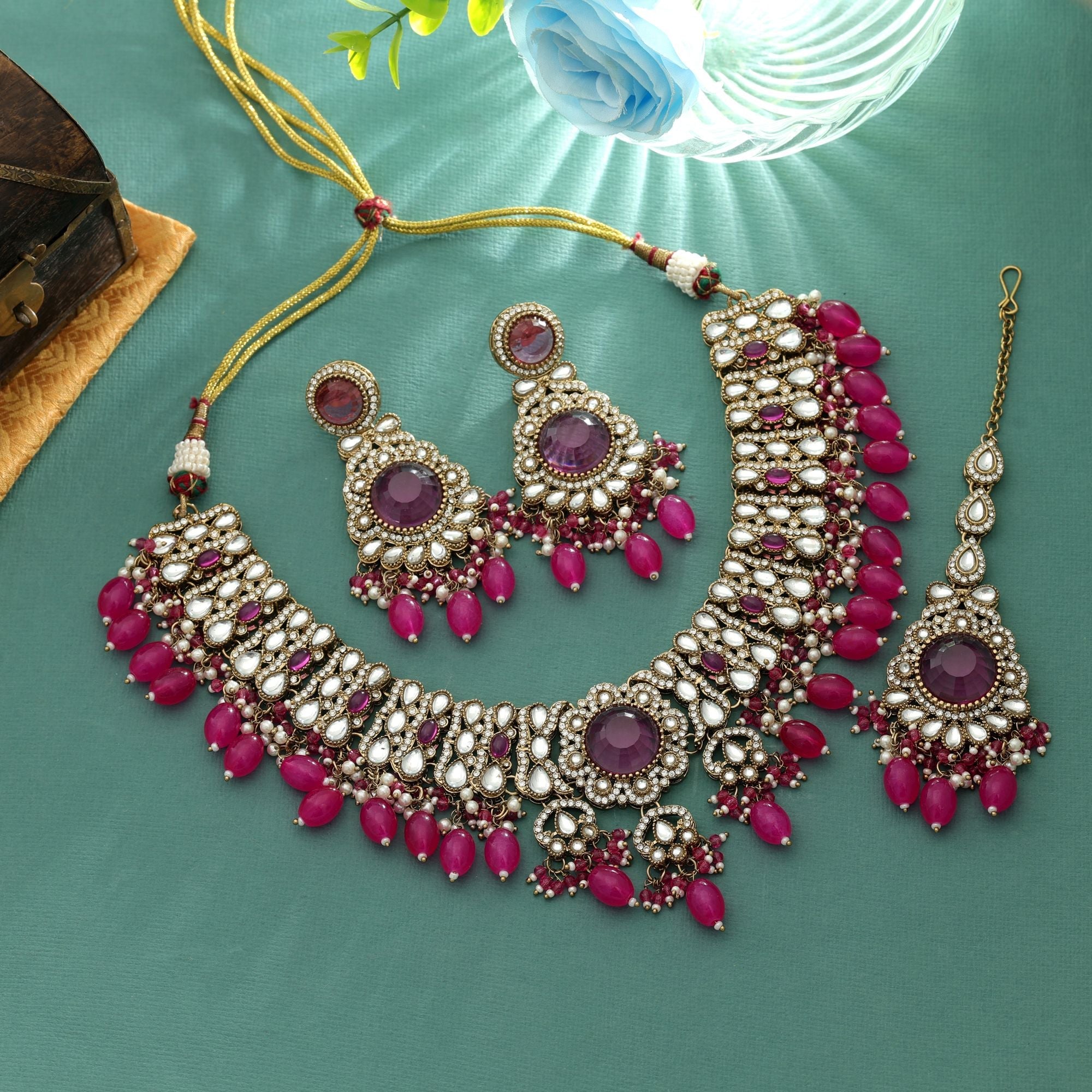 Majestic Rani Kundan Necklace Set