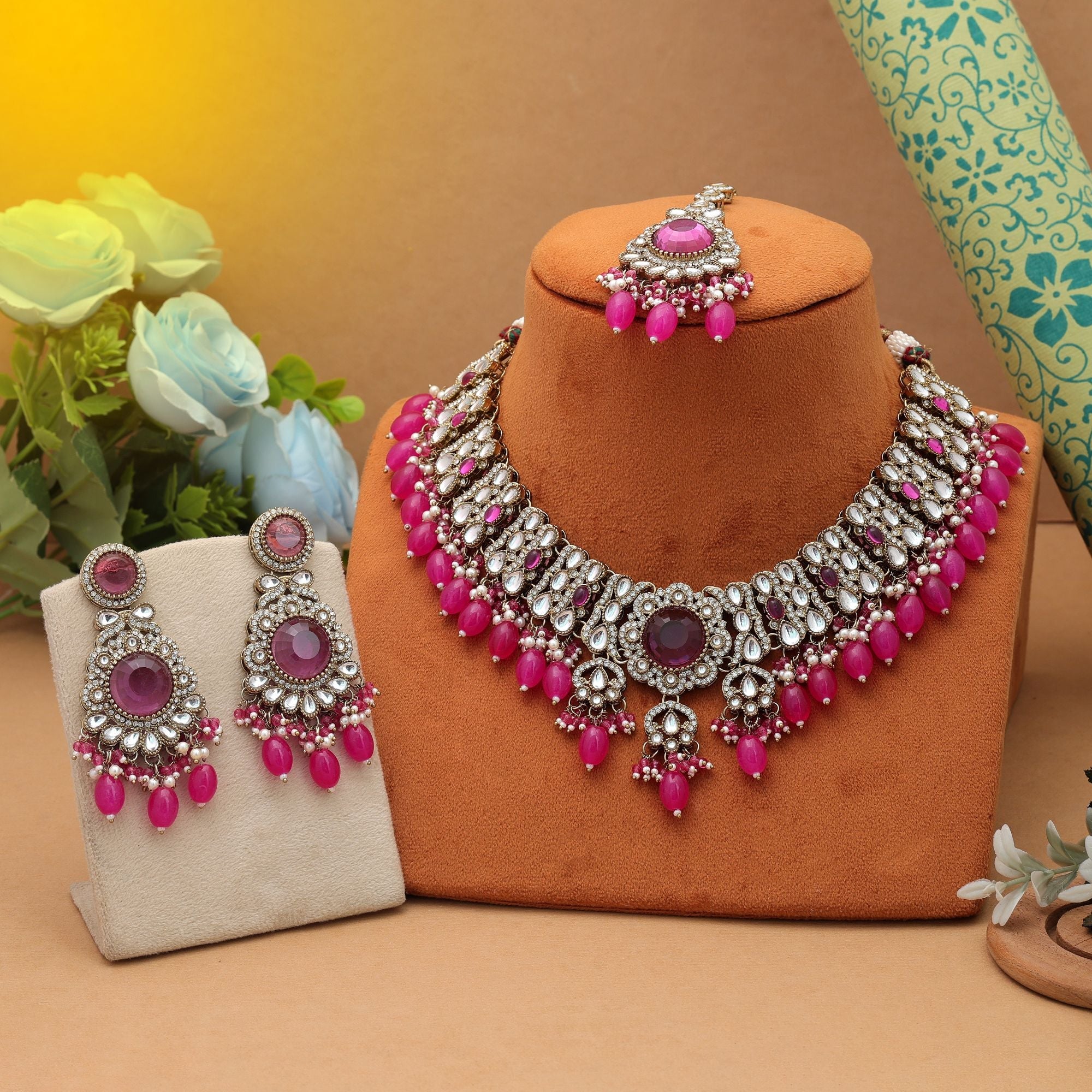 Majestic Rani Kundan Necklace Set