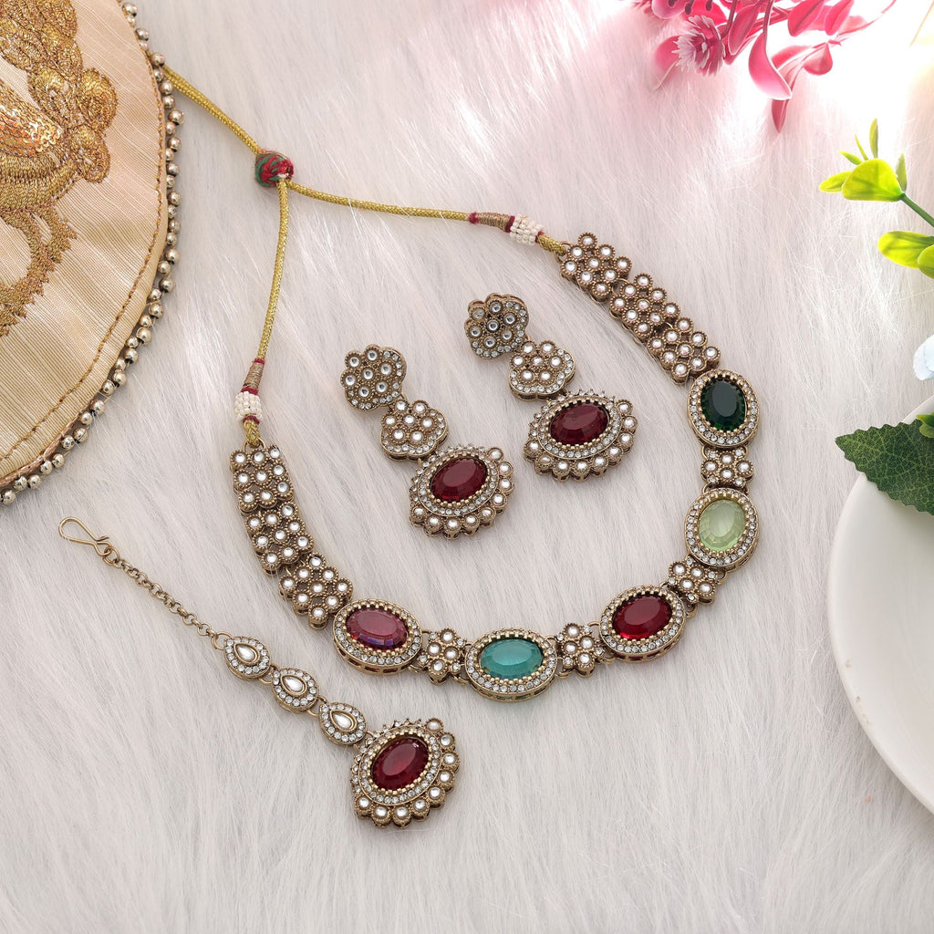 Multi Color Kundan Necklace Set