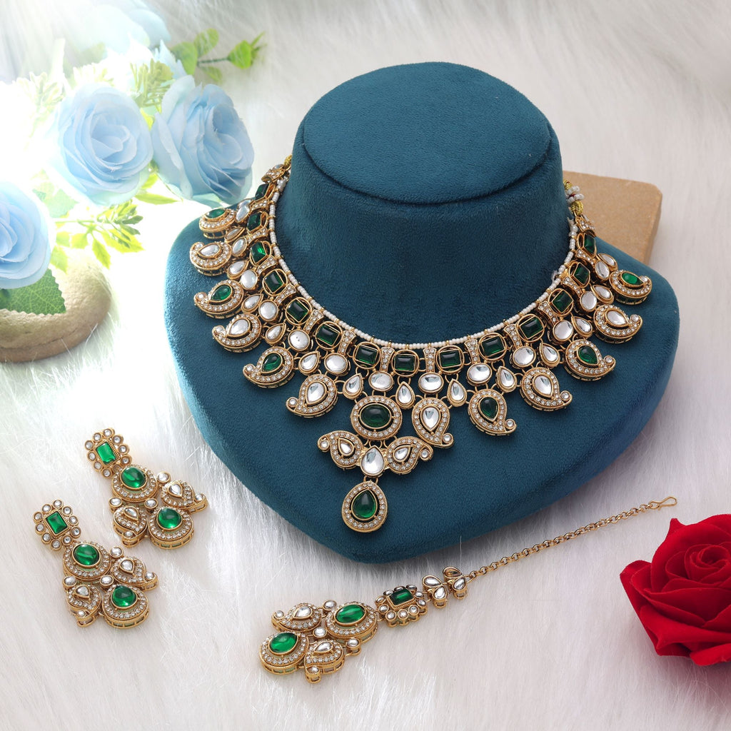 Classic Green Kundan Necklace Set