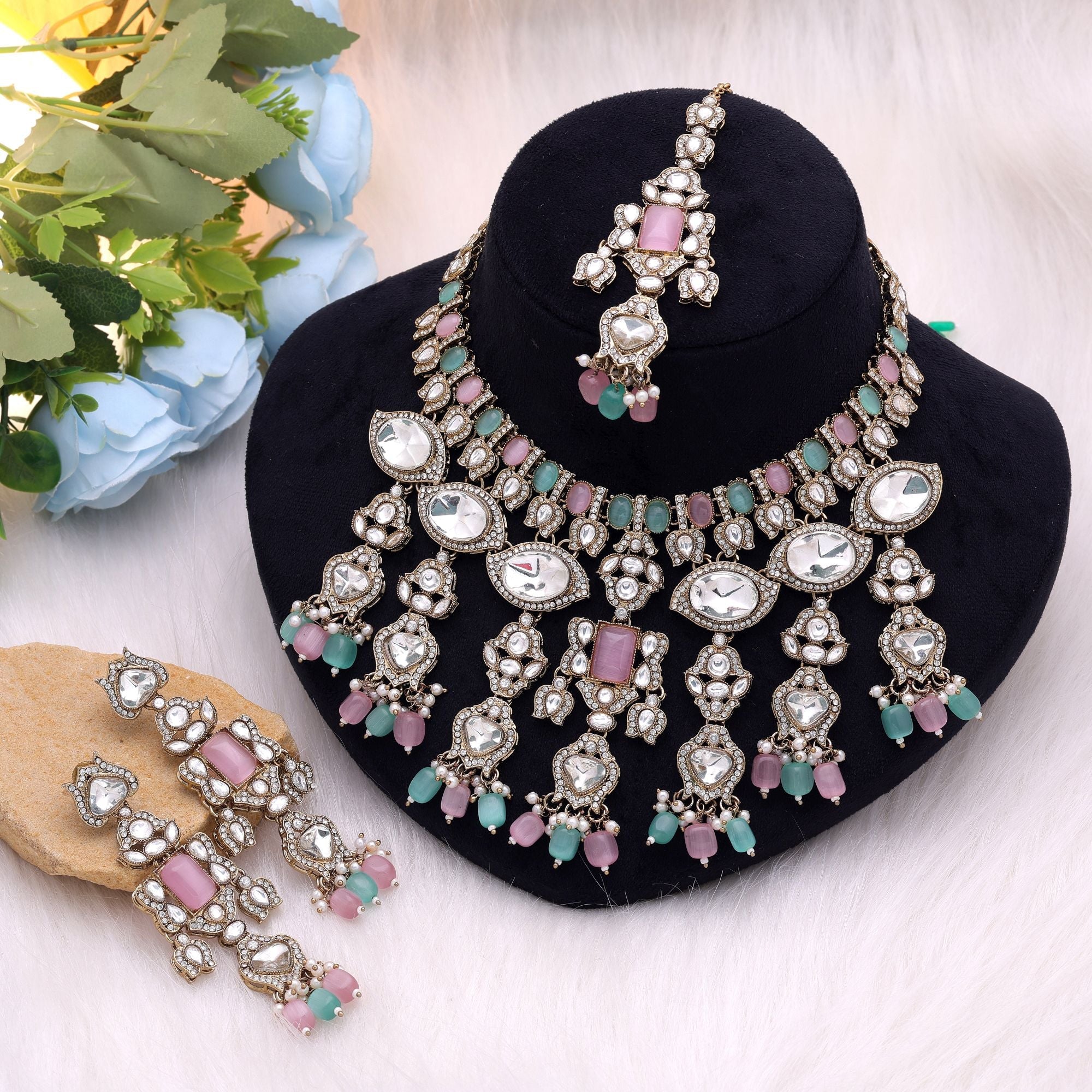Multi Color Designer Kundan Jewellery Set
