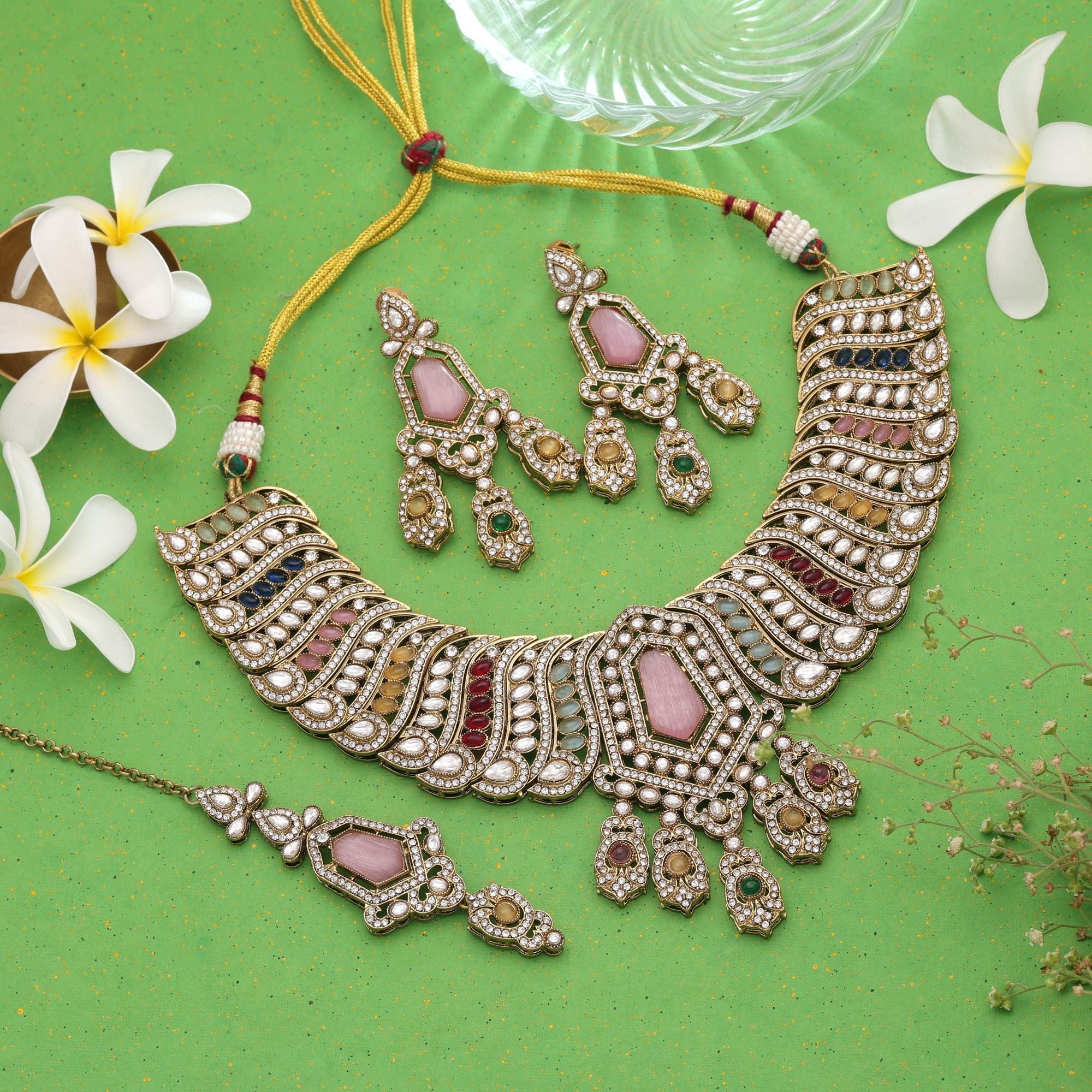 Multi Color Handmade Kundan Jewellery Set