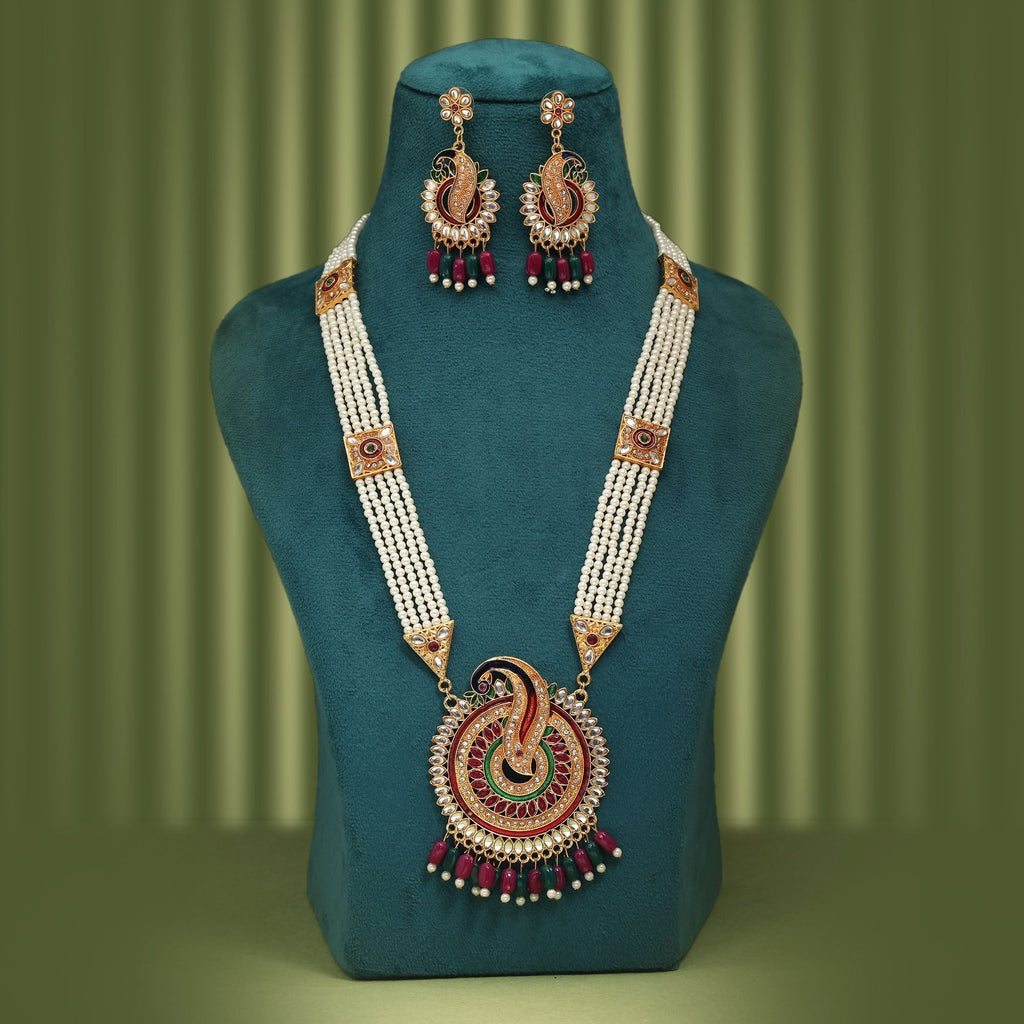 Stylish Multi Color Rajputi Jewellery Rani Haar Crafted For Brides And Cultural Celebrations