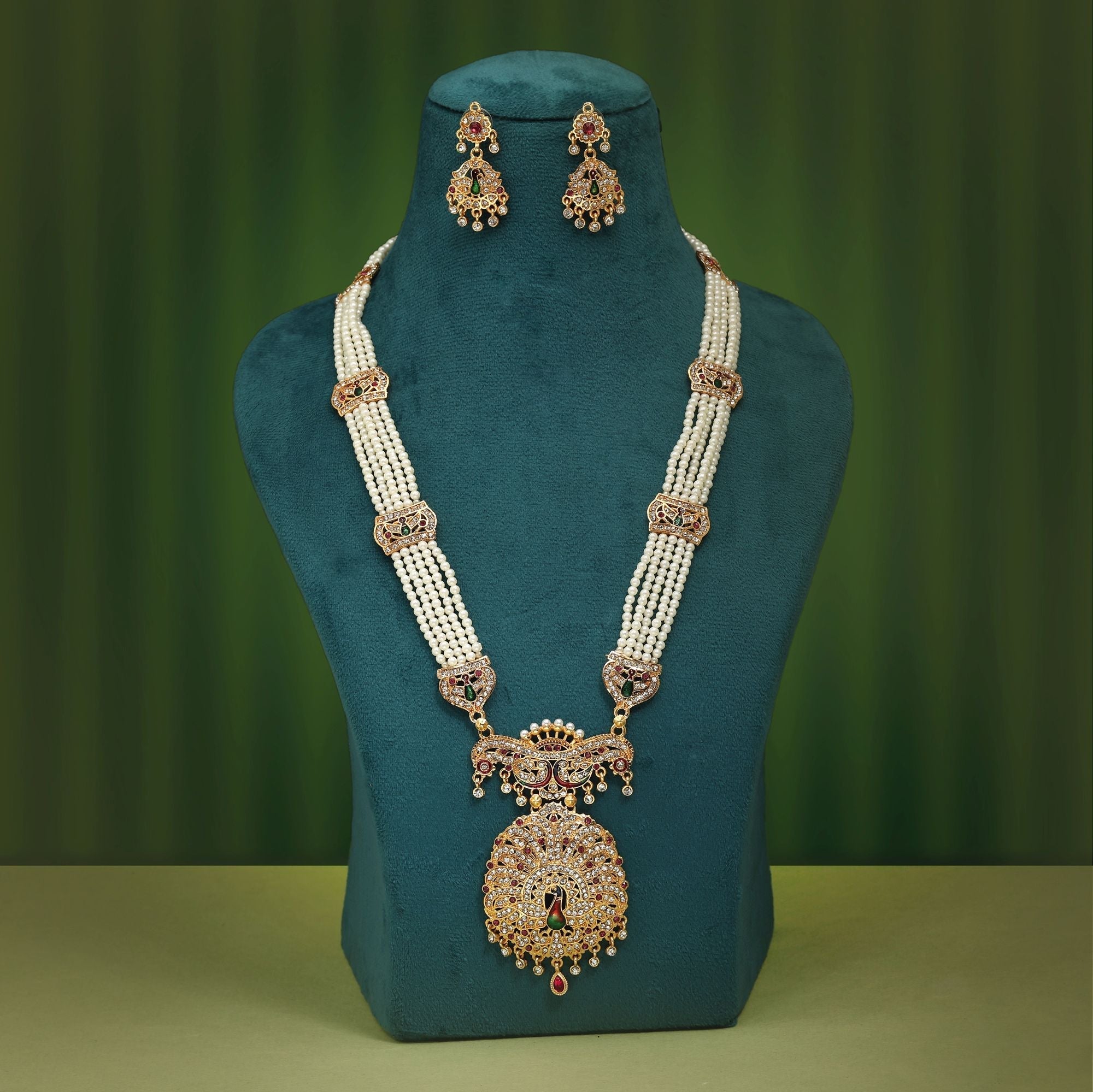 Designer Rani Color Rajputi Jewellery Rani Haar Ideal For Bridal And Wedding Jewellery Sets